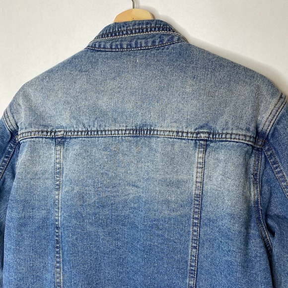 Urban Man Denim Jacket Light wash faded Look Large - Picture 5 of 8